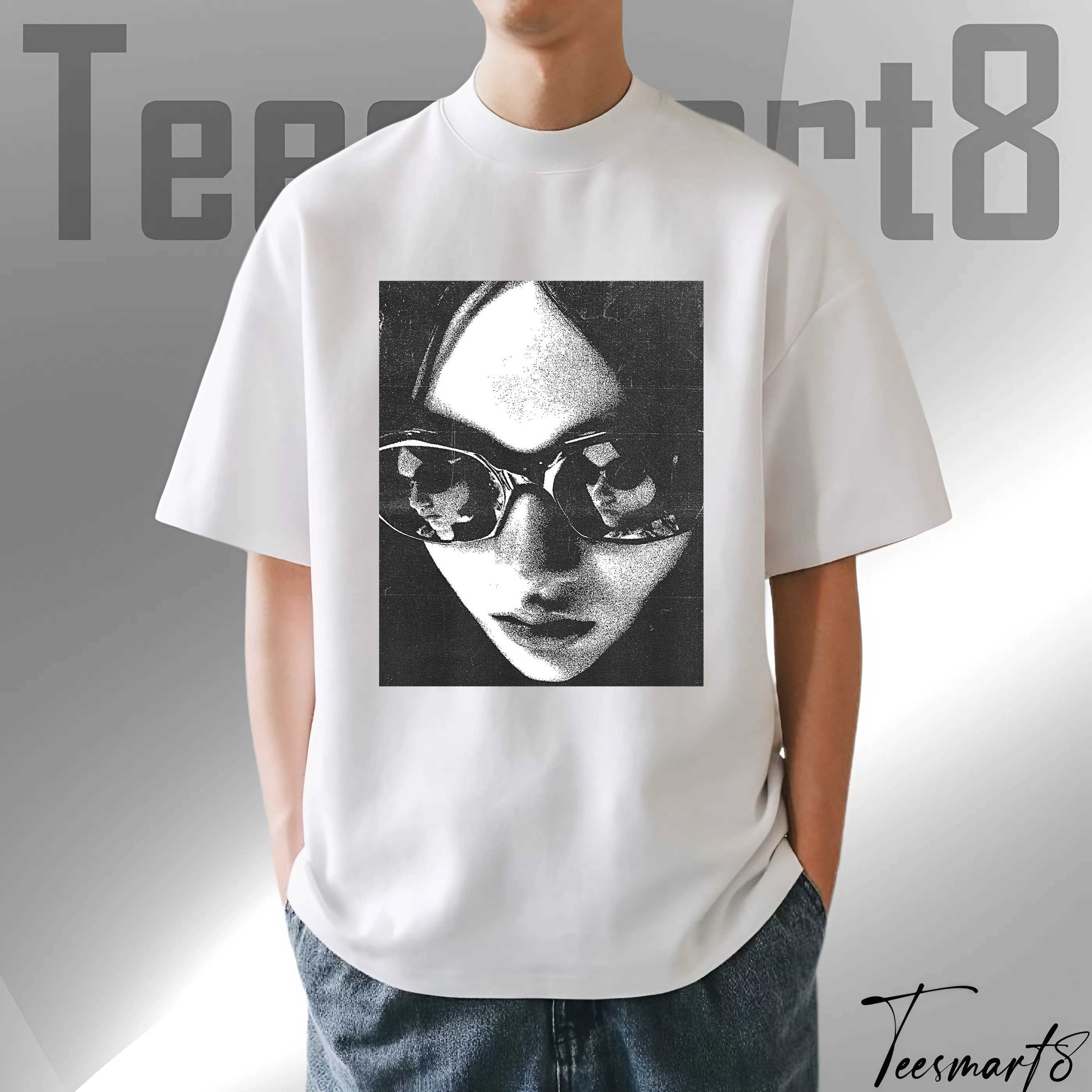 Girl Wearing Glasses Cotton Shirt – Trendy Everyday Outfit Tee